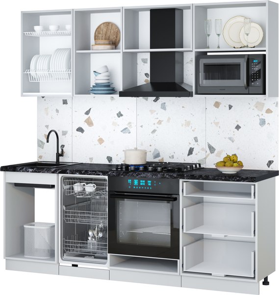 Кухонный гарнитур Интерлиния Мила Gloss 2.15-ПМ4