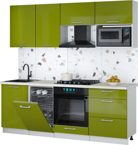 Кухонный гарнитур Интерлиния Мила Gloss 2.15-ПМ4 - фото