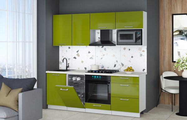 Кухонный гарнитур Интерлиния Мила Gloss 2.15-ПМ4