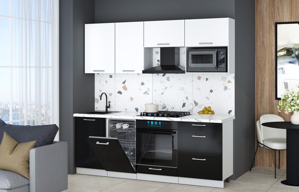 Кухонный гарнитур Интерлиния Мила Gloss 2.15-ПМ4