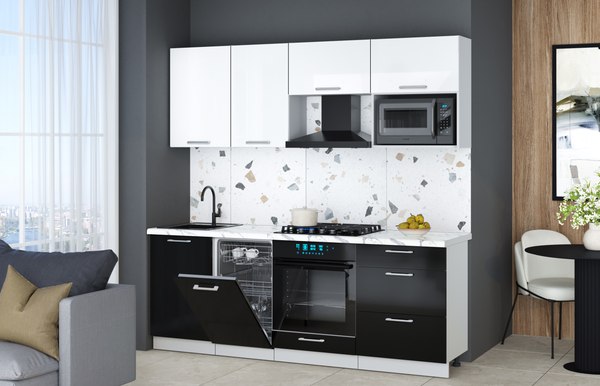 Кухонный гарнитур Интерлиния Мила Gloss 2.15-ПМ4