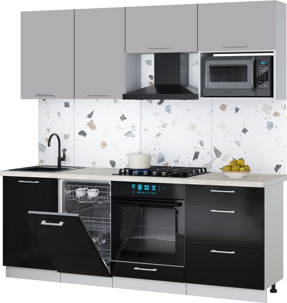 Кухонный гарнитур Интерлиния Мила Gloss 2.15-ПМ4 - фото