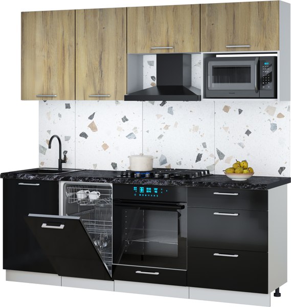 Кухонный гарнитур Интерлиния Мила Gloss 2.15-ПМ4 - фото