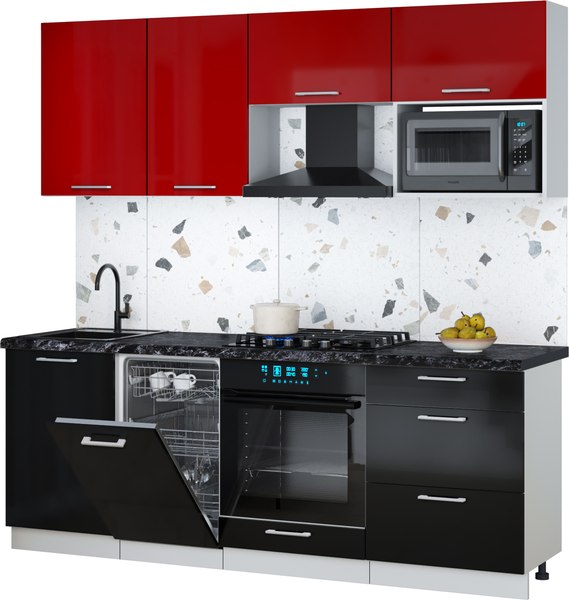 Кухонный гарнитур Интерлиния Мила Gloss 2.15-ПМ4 - фото