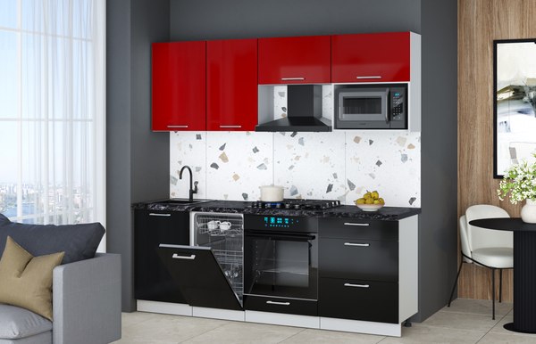 Кухонный гарнитур Интерлиния Мила Gloss 2.15-ПМ4