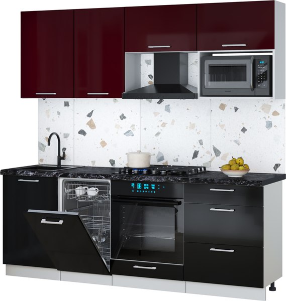 Кухонный гарнитур Интерлиния Мила Gloss 2.15-ПМ4 - фото