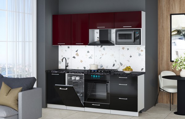 Кухонный гарнитур Интерлиния Мила Gloss 2.15-ПМ4