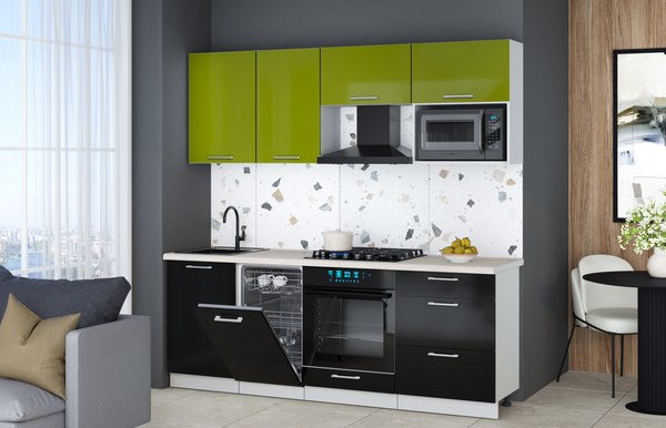 Кухонный гарнитур Интерлиния Мила Gloss 2.15-ПМ4