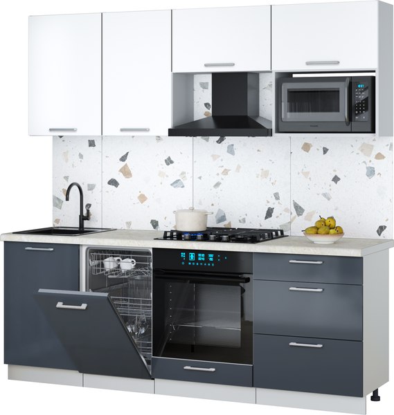Кухонный гарнитур Интерлиния Мила Gloss 2.15-ПМ4 - фото