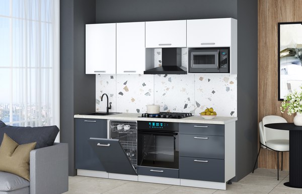 Кухонный гарнитур Интерлиния Мила Gloss 2.15-ПМ4