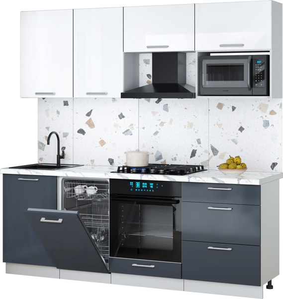 Кухонный гарнитур Интерлиния Мила Gloss 2.15-ПМ4 - фото
