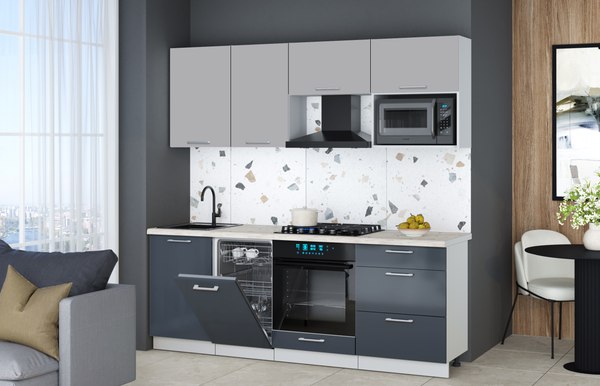 Кухонный гарнитур Интерлиния Мила Gloss 2.15-ПМ4