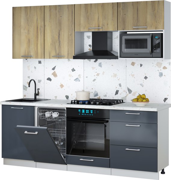 Кухонный гарнитур Интерлиния Мила Gloss 2.15-ПМ4 - фото