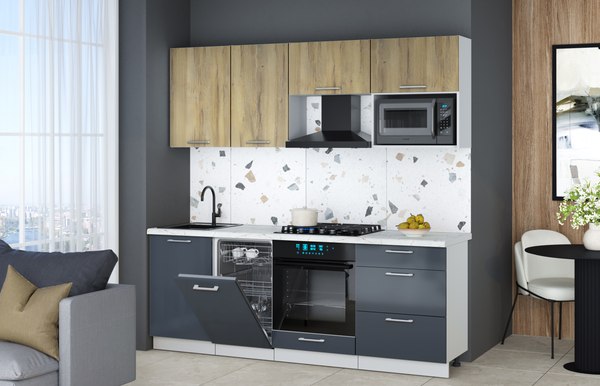 Кухонный гарнитур Интерлиния Мила Gloss 2.15-ПМ4