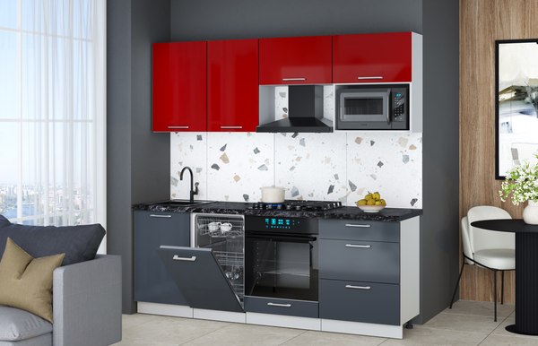 Кухонный гарнитур Интерлиния Мила Gloss 2.15-ПМ4