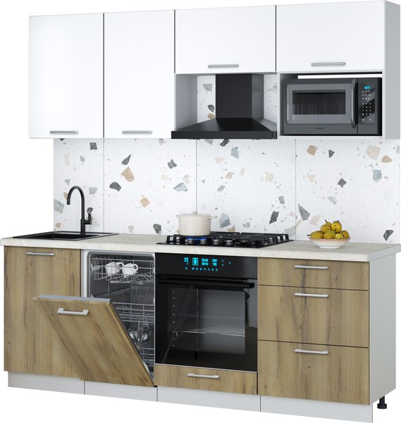 Кухонный гарнитур Интерлиния Мила Gloss 2.15-ПМ4 - фото