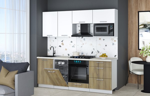 Кухонный гарнитур Интерлиния Мила Gloss 2.15-ПМ4