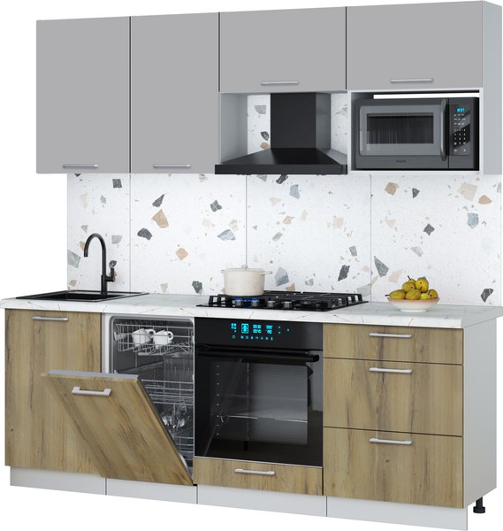 Кухонный гарнитур Интерлиния Мила Gloss 2.15-ПМ4 - фото