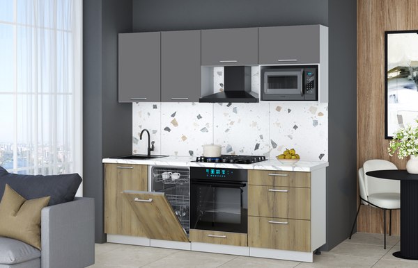 Кухонный гарнитур Интерлиния Мила Gloss 2.15-ПМ4