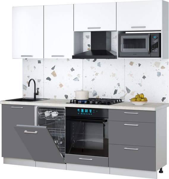 Кухонный гарнитур Интерлиния Мила Gloss 2.15-ПМ4 - фото