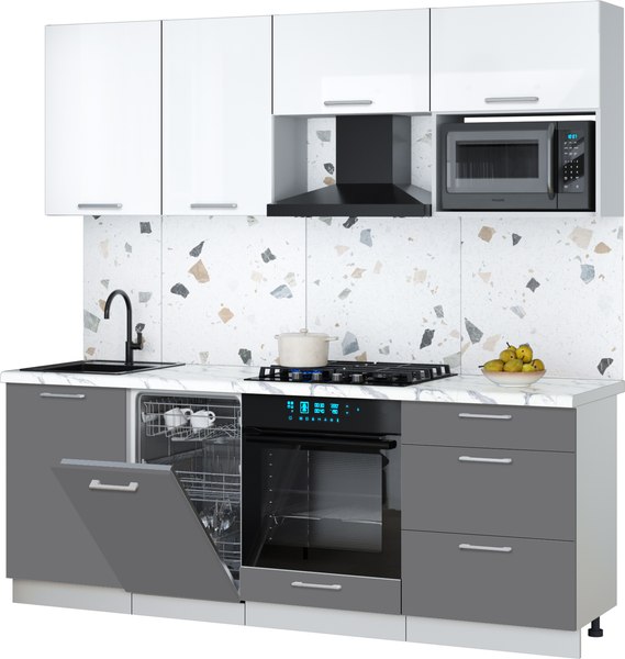 Кухонный гарнитур Интерлиния Мила Gloss 2.15-ПМ4 - фото