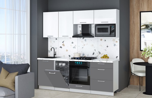 Кухонный гарнитур Интерлиния Мила Gloss 2.15-ПМ4