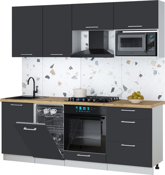 Кухонный гарнитур Интерлиния Мила Gloss 2.15-ПМ4 - фото