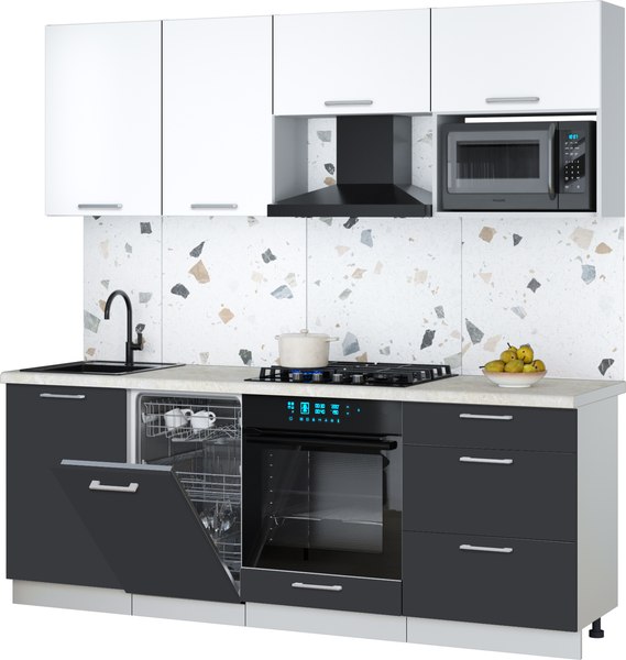 Кухонный гарнитур Интерлиния Мила Gloss 2.15-ПМ4 - фото