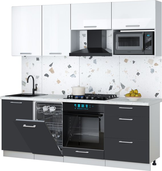 Кухонный гарнитур Интерлиния Мила Gloss 2.15-ПМ4 - фото