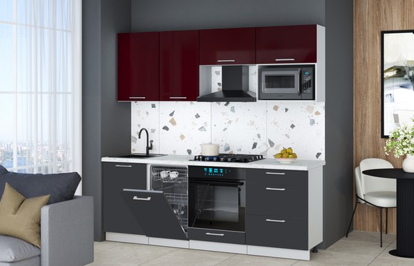 Кухонный гарнитур Интерлиния Мила Gloss 2.15-ПМ4