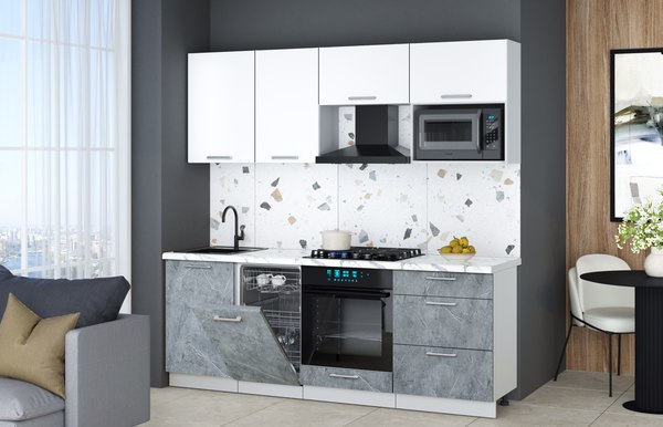 Кухонный гарнитур Интерлиния Мила Gloss 2.15-ПМ4