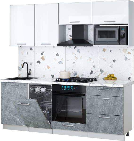 Кухонный гарнитур Интерлиния Мила Gloss 2.15-ПМ4 - фото