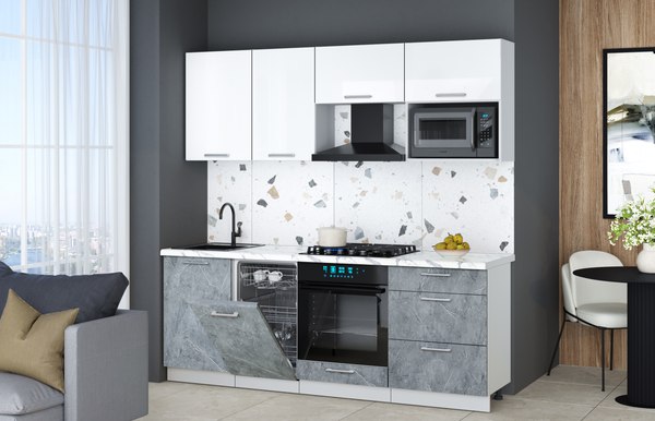 Кухонный гарнитур Интерлиния Мила Gloss 2.15-ПМ4