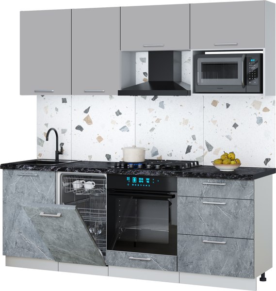 Кухонный гарнитур Интерлиния Мила Gloss 2.15-ПМ4 - фото