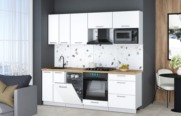 Кухонный гарнитур Интерлиния Мила Gloss 2.25-ПМ4