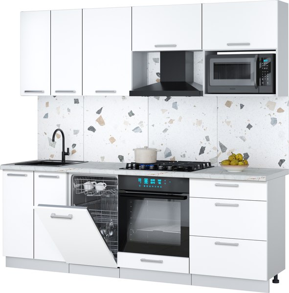 Кухонный гарнитур Интерлиния Мила Gloss 2.25-ПМ4 - фото