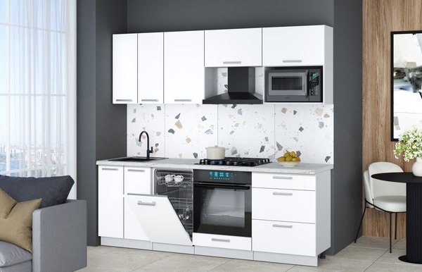 Кухонный гарнитур Интерлиния Мила Gloss 2.25-ПМ4