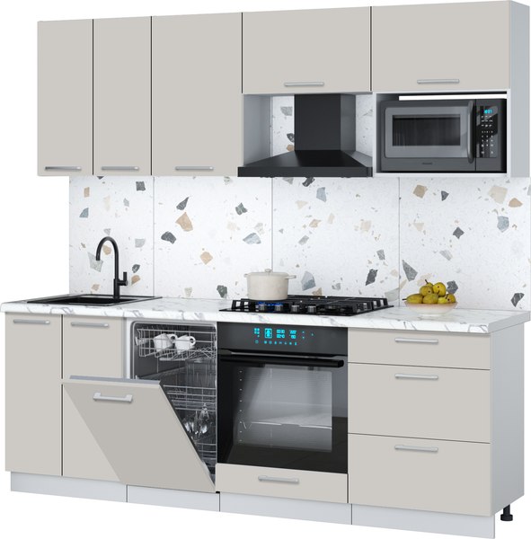 Кухонный гарнитур Интерлиния Мила Gloss 2.25-ПМ4 - фото