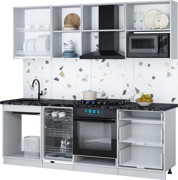 Кухонный гарнитур Интерлиния Мила Gloss 2.25-ПМ4