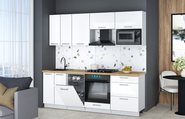 Кухонный гарнитур Интерлиния Мила Gloss 2.25-ПМ4