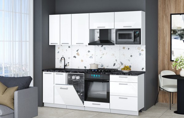 Кухонный гарнитур Интерлиния Мила Gloss 2.25-ПМ4