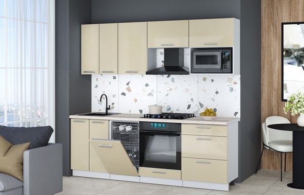 Кухонный гарнитур Интерлиния Мила Gloss 2.25-ПМ4