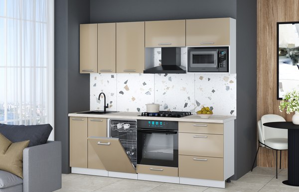 Кухонный гарнитур Интерлиния Мила Gloss 2.25-ПМ4