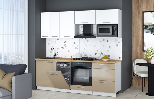 Кухонный гарнитур Интерлиния Мила Gloss 2.25-ПМ4