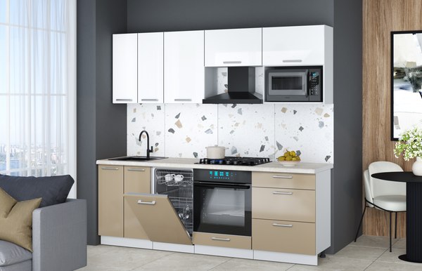 Кухонный гарнитур Интерлиния Мила Gloss 2.25-ПМ4