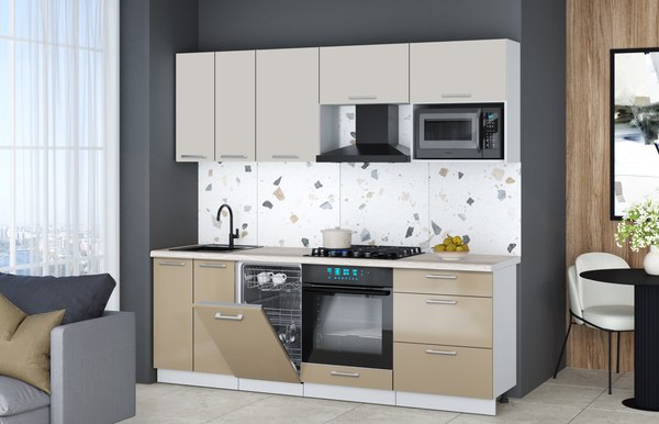 Кухонный гарнитур Интерлиния Мила Gloss 2.25-ПМ4