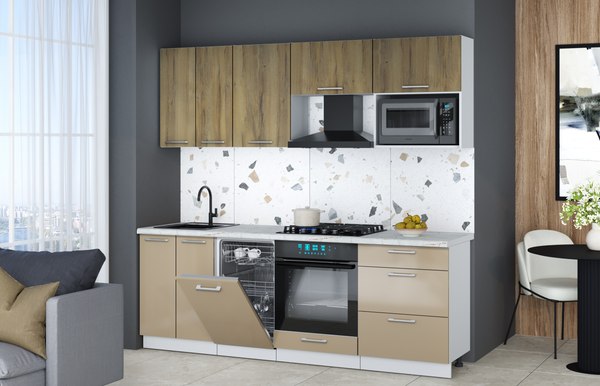 Кухонный гарнитур Интерлиния Мила Gloss 2.25-ПМ4