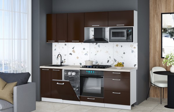 Кухонный гарнитур Интерлиния Мила Gloss 2.25-ПМ4