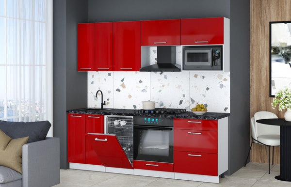 Кухонный гарнитур Интерлиния Мила Gloss 2.25-ПМ4