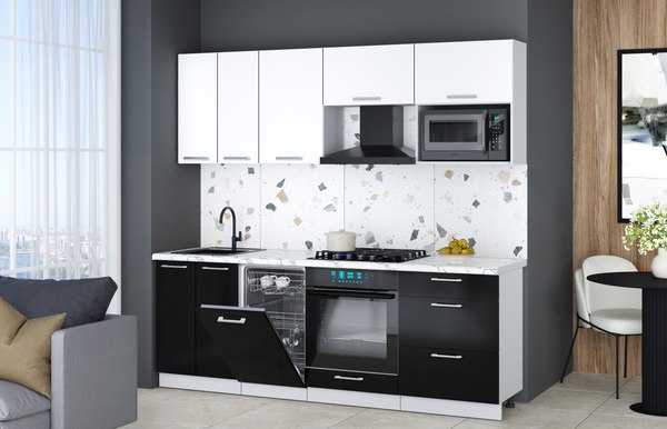 Кухонный гарнитур Интерлиния Мила Gloss 2.25-ПМ4